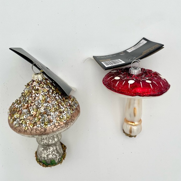Set of 2 Mushroom Blown Glass Ornaments Robert Stanley Christmas 2024 NWT - Picture 4 of 8